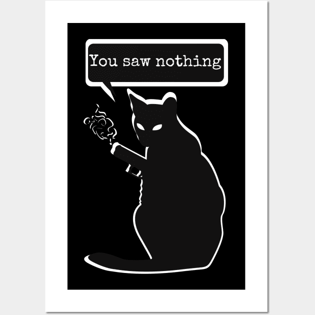 Funny Killer cat meme Wall Art by FullOnNostalgia